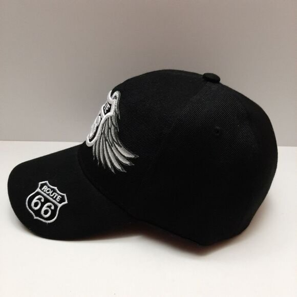 ROUTE 66 by Joycap Classic Baseball Ball Hat Adjustable Back B&W OS - Picture 5 of 13